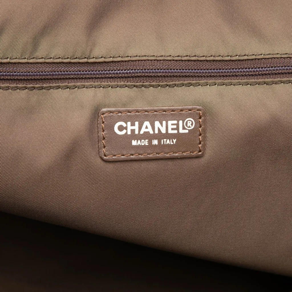 Chanel New Travel Line Nylon Frame Bag Brown Polyamide Good - Box View