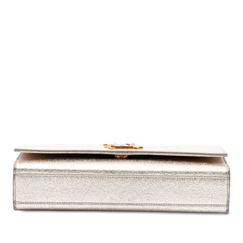 Saint Laurent Metallic Textured Calfskin Star Monogram Kate Crossbody Gold Leather Very good - Inside View
