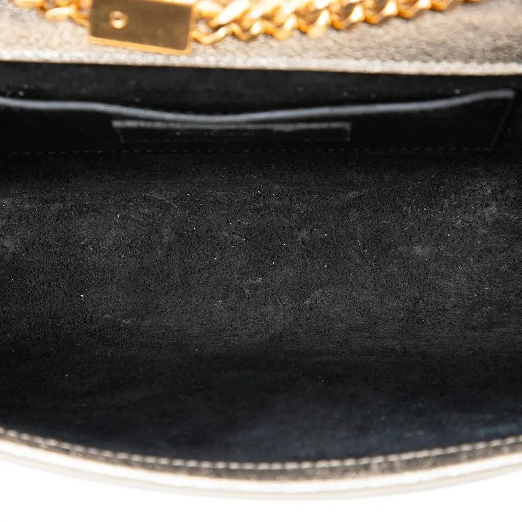 Saint Laurent Metallic Textured Calfskin Star Monogram Kate Crossbody Gold Leather Very good - Model View