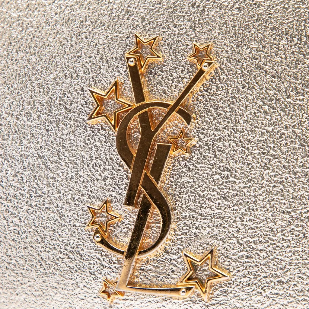Saint Laurent Metallic Textured Calfskin Star Monogram Kate Crossbody Gold Leather Very good - Box View