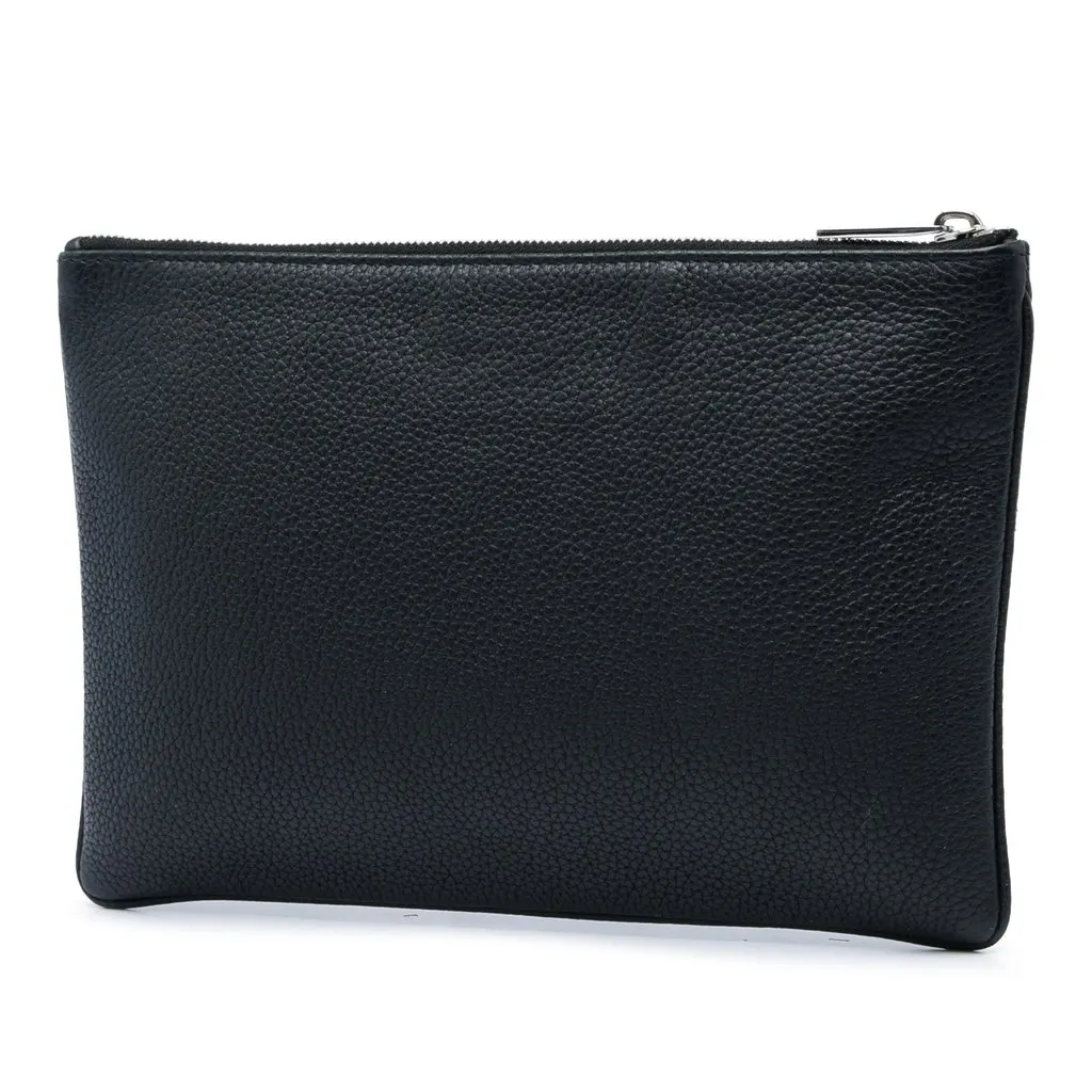 Dior Grained Calfskin Atelier Clutch Black Leather Very good - Back View