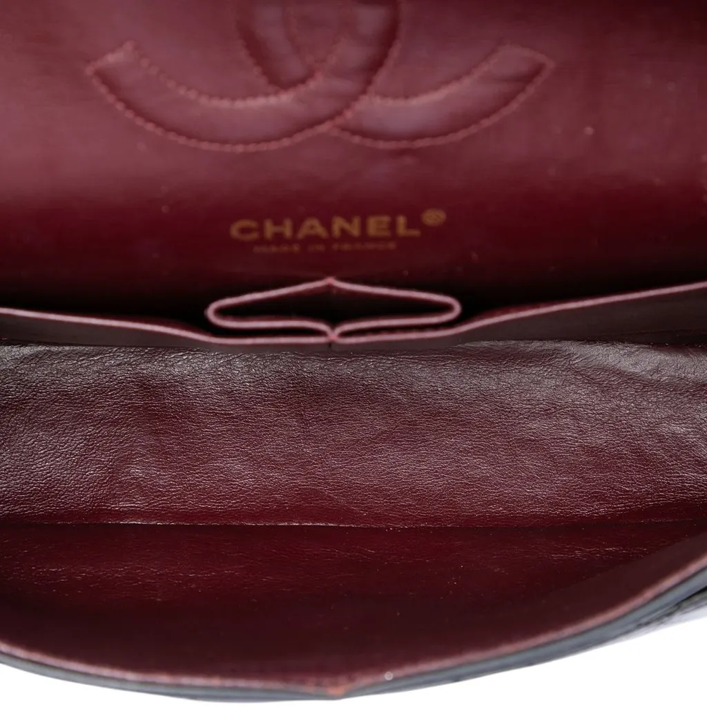 Chanel Medium Classic Lambskin Double Flap Black Leather Very good - Model View