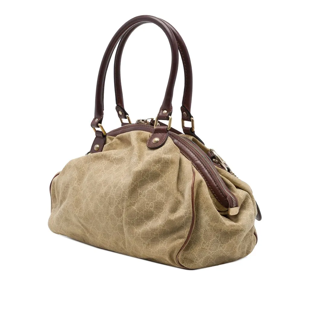 Gucci GG Canvas Sukey Satchel Brown Canvas Very good - Back View