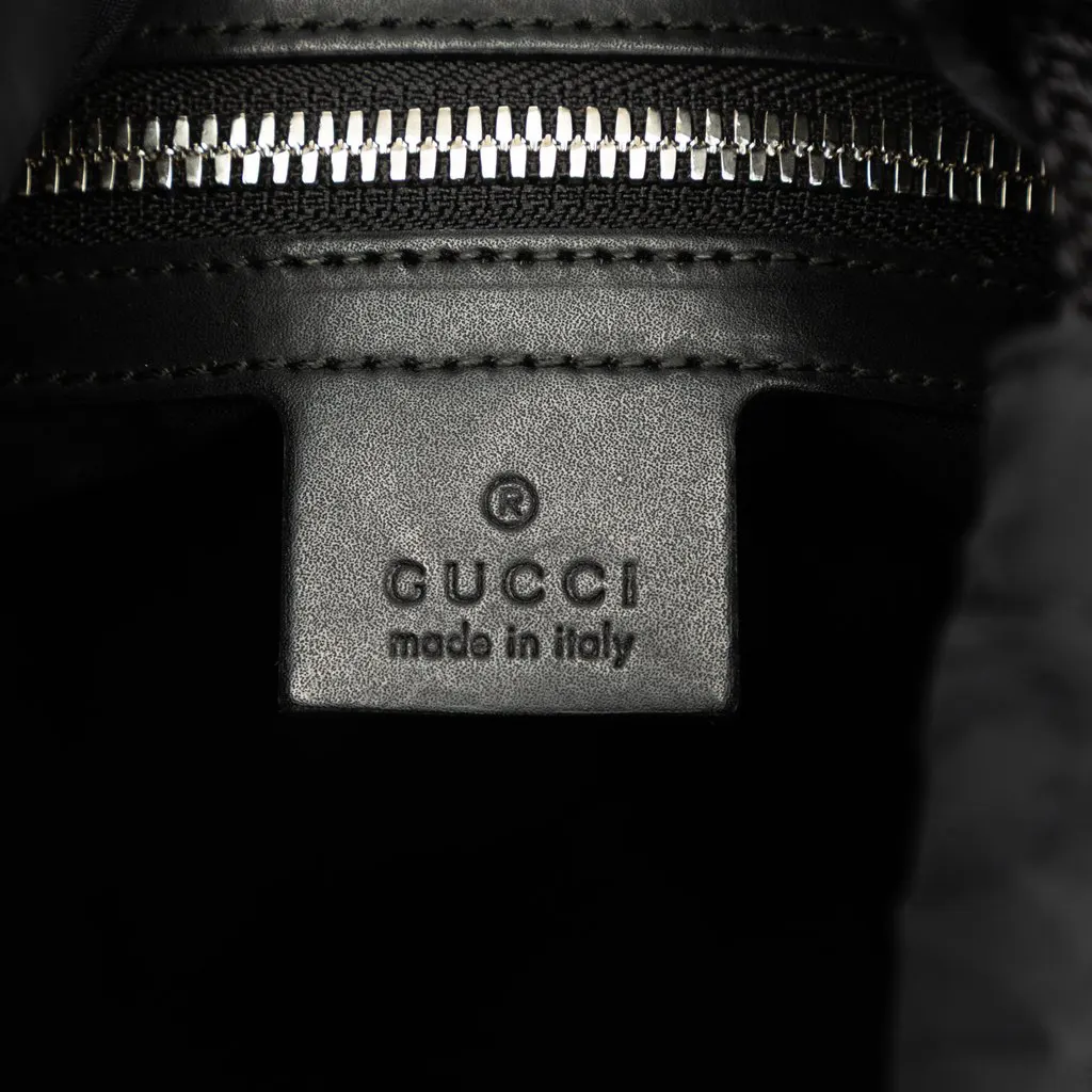Gucci GG Supreme Web Drawstring Backpack Black Canvas Good - Box View