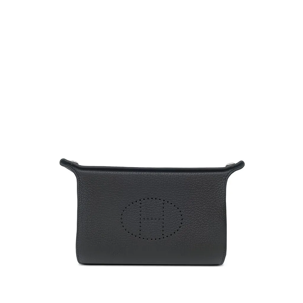 Hermès Togo Videpoches Black Leather Good - Front View