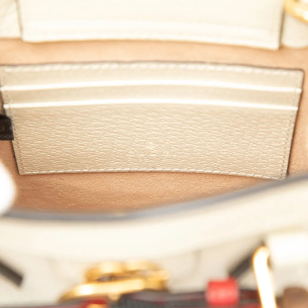 Gucci Mini Calfskin Bamboo Diana Satchel White Leather Very good - Box View