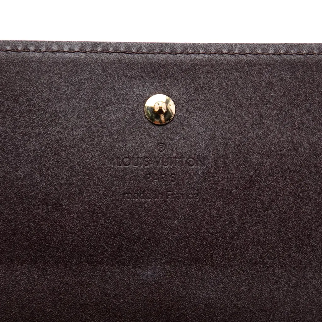 Louis Vuitton Monogram Vernis Portefeuille Sarah Chain Wallet Purple Leather Very good - Box View