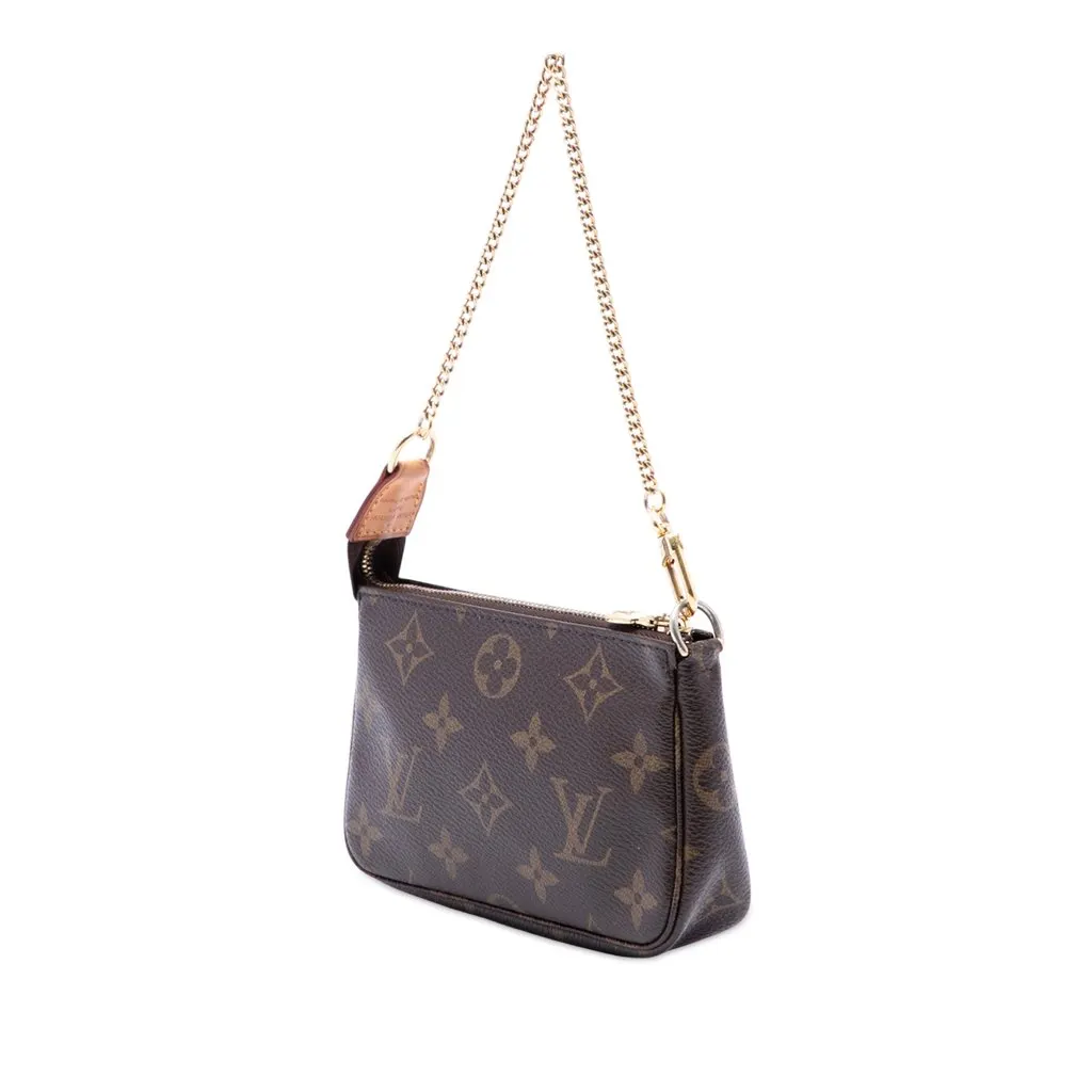 Louis Vuitton Monogram Mini Pochette Accessoires Brown Canvas Very good - Back View