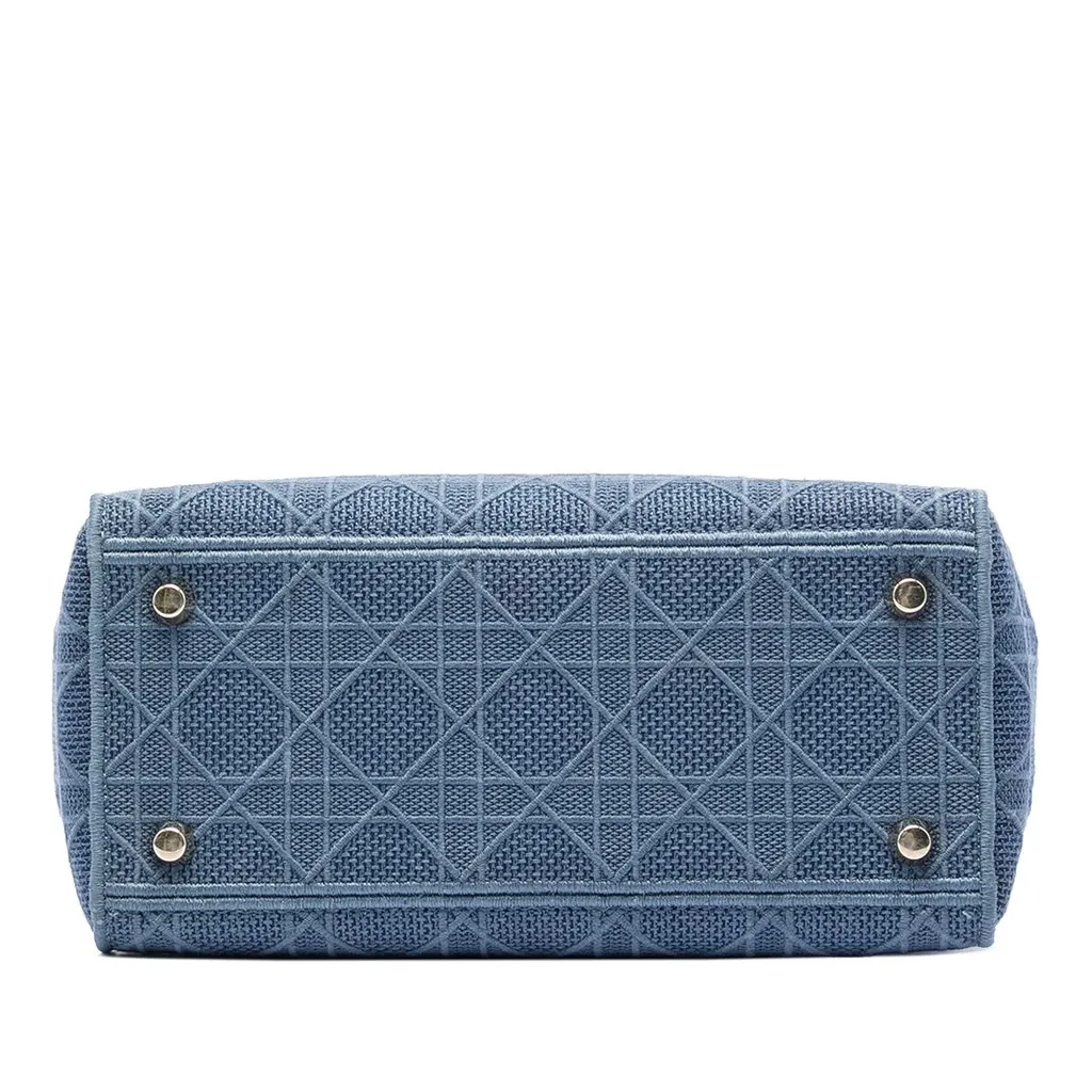 Dior Medium Canvas Cannage Lady D Lite Blue Good - Inside View