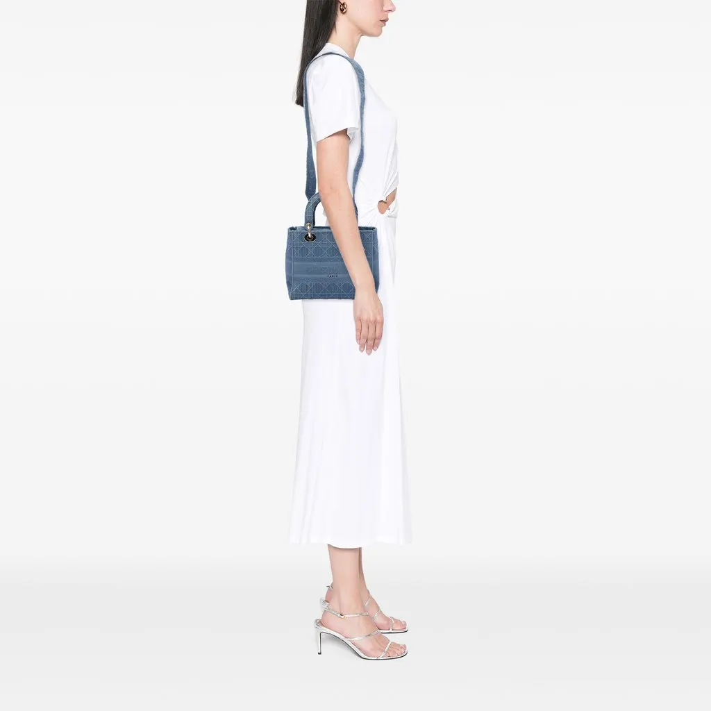 Dior Medium Canvas Cannage Lady D Lite Blue Good - Box View
