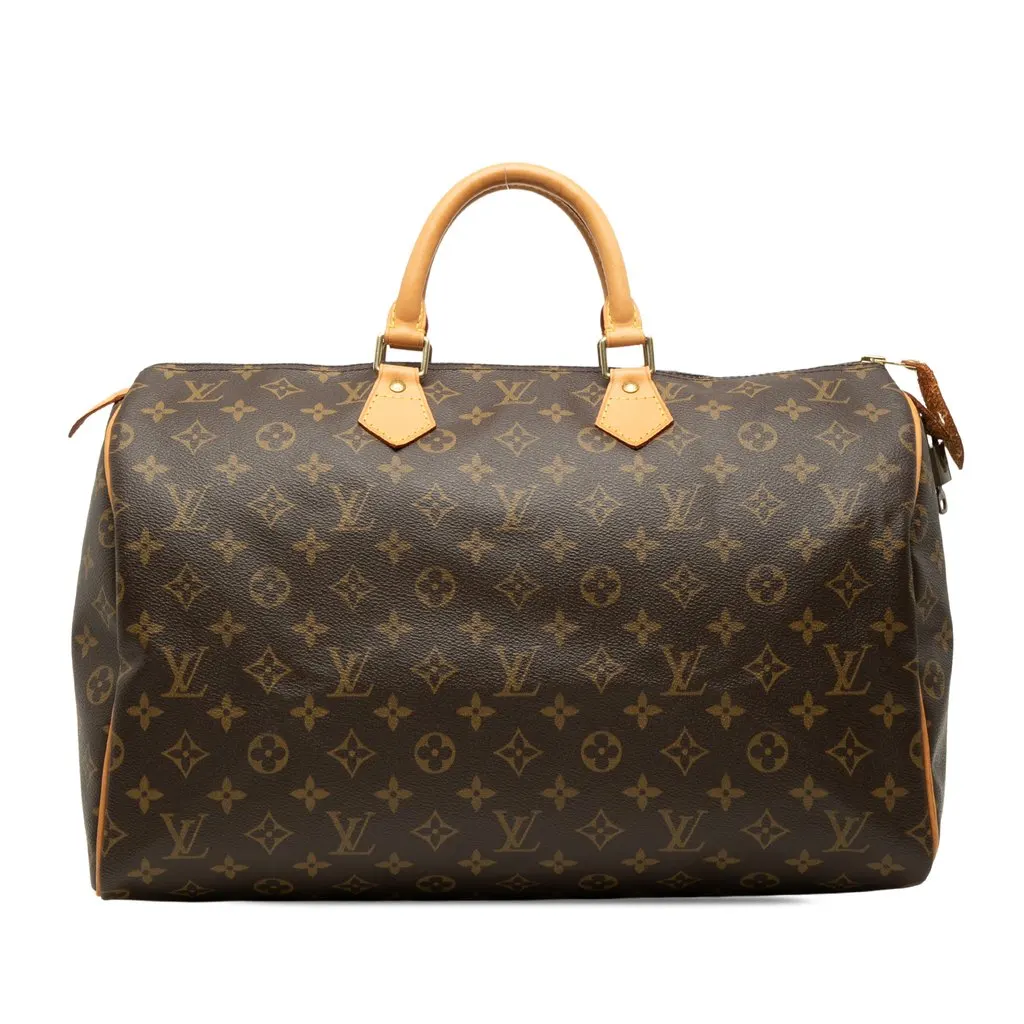 Louis Vuitton Monogram Speedy 40 Brown Canvas Good - Front View
