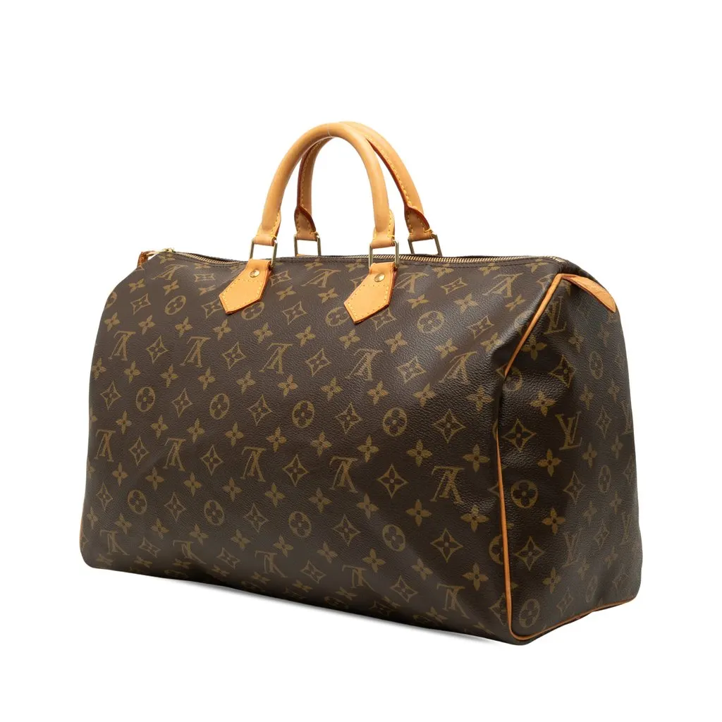 Louis Vuitton Monogram Speedy 40 Brown Canvas Good - Back View