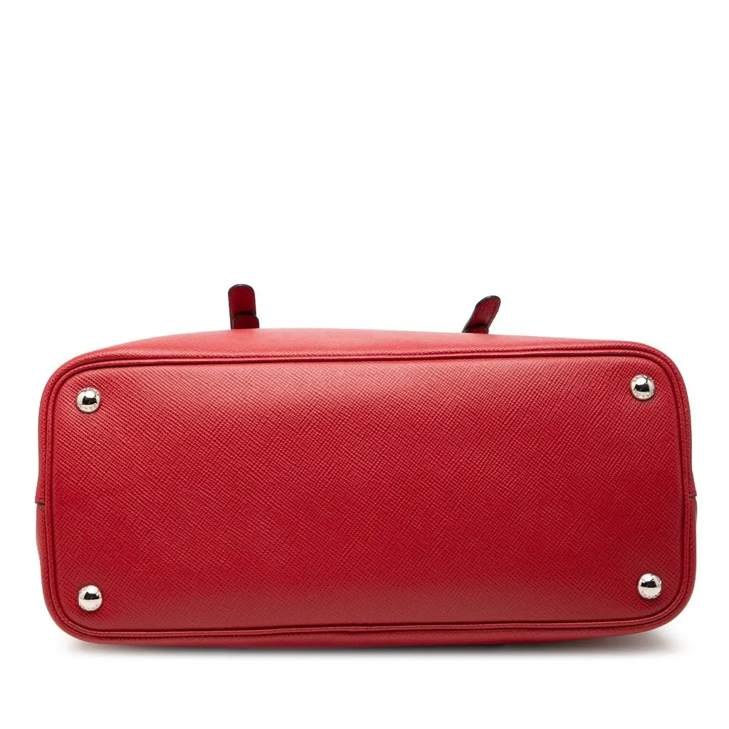 Prada Medium Saffiano Cuir Double Handle Satchel Red Leather Very good - Inside View