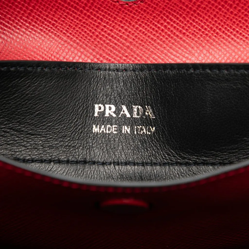Prada Medium Saffiano Cuir Double Handle Satchel Red Leather Very good - Box View