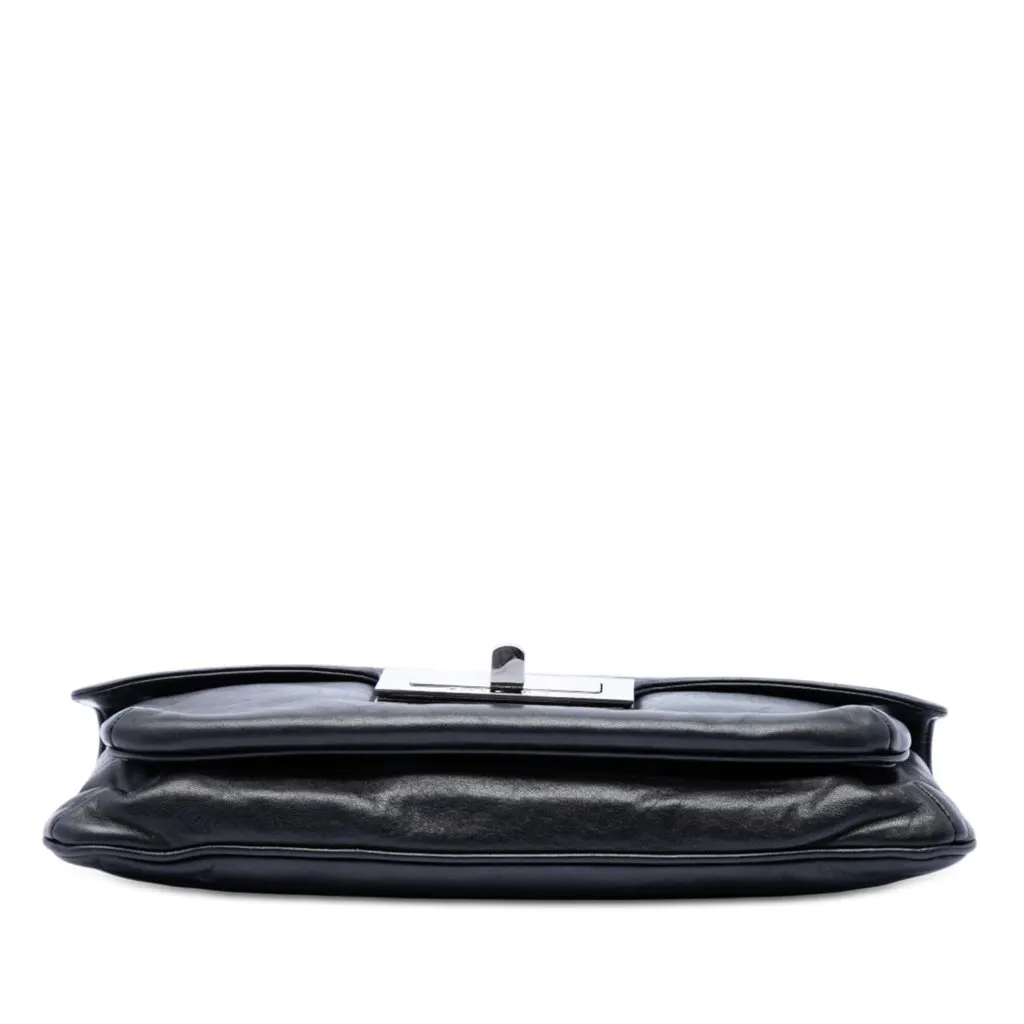Chanel Lambskin Giant Mademoiselle Turnlock Flap Black Leather Very good - Inside View
