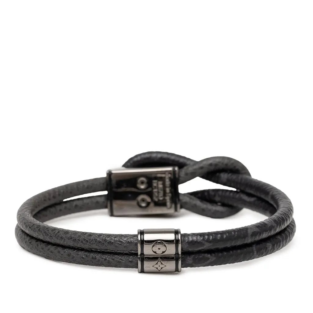 Louis Vuitton Monogram Eclipse and Taiga Loop It Bracelet Black Very good - Inside View