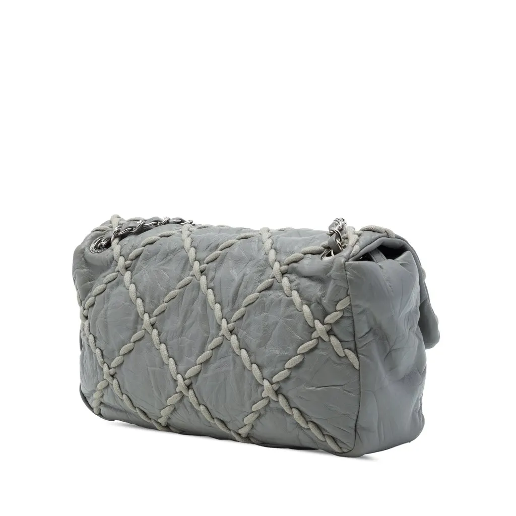 Chanel Medium Quilted Crinkled Calfskin Ultra Stitch Flap MultiColor Leather Very good - Back View
