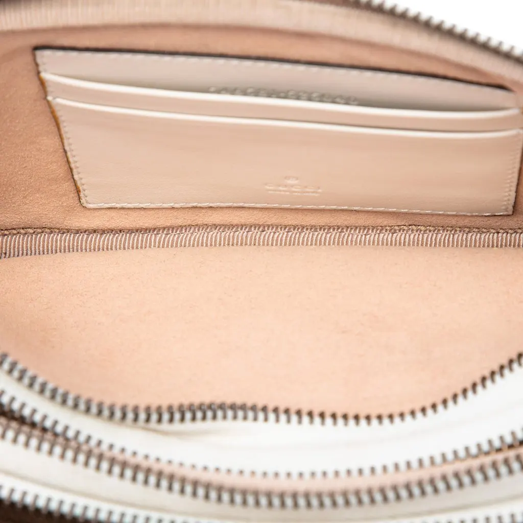 Gucci Mini GG Marmont Matelasse Calfskin Triple Zip Crossbody White Leather Very good - Model View