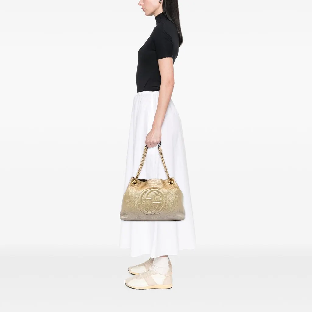 Gucci Medium Ombre Calfskin Soho Chain Tote Gold Leather Very good - Box View