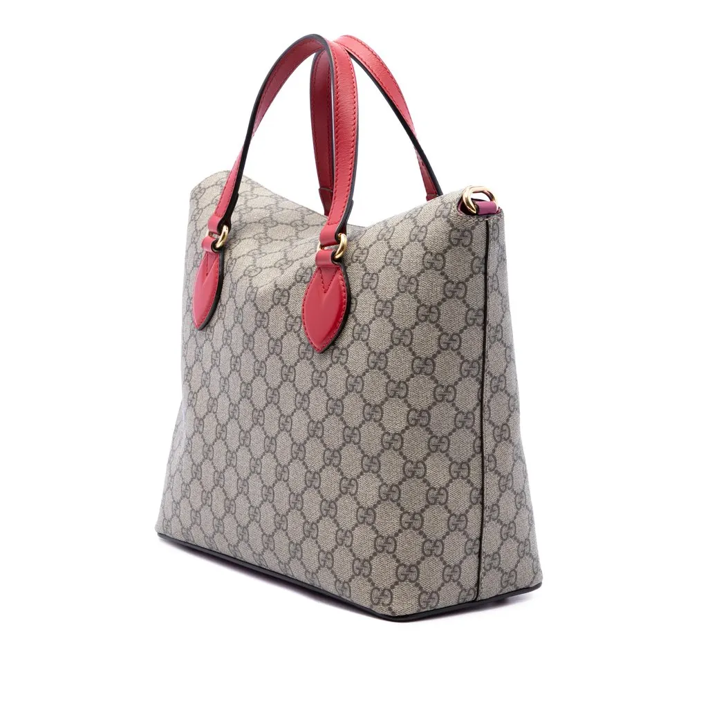 Gucci GG Supreme Linea A Fold Over Tote Beige Very good - Back View