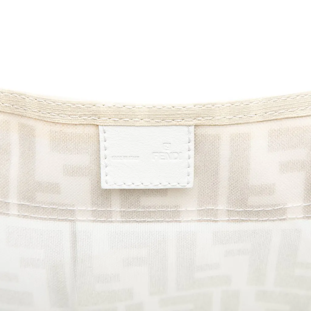 Fendi Coated Canvas Trimmed Zucca Mesh Tote White Very good - Box View