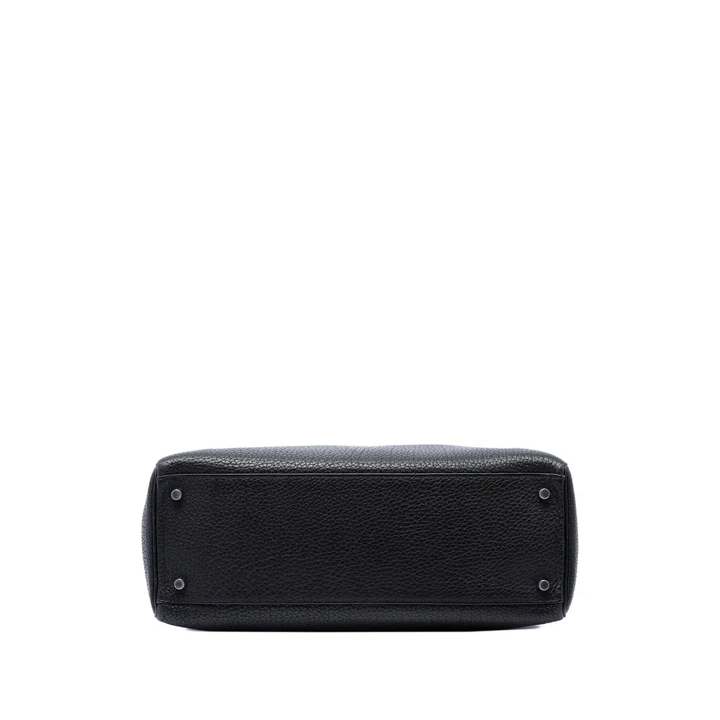 Hermès Clemence Kelly II Retourne 35 Black Leather Good - Inside View