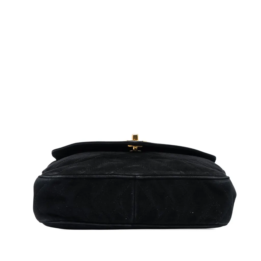 Chanel CC Quilted Suede Tassel Camera Bag Black Leather Very good - Inside View