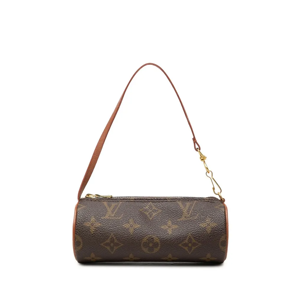Louis Vuitton Monogram Papillon Pochette Brown Canvas Good - Front View