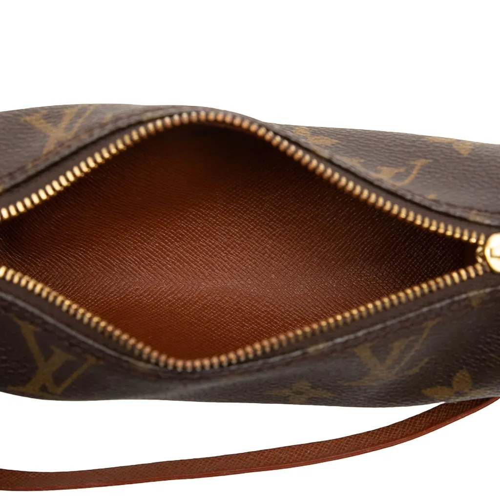 Louis Vuitton Monogram Papillon Pochette Brown Canvas Good - Model View