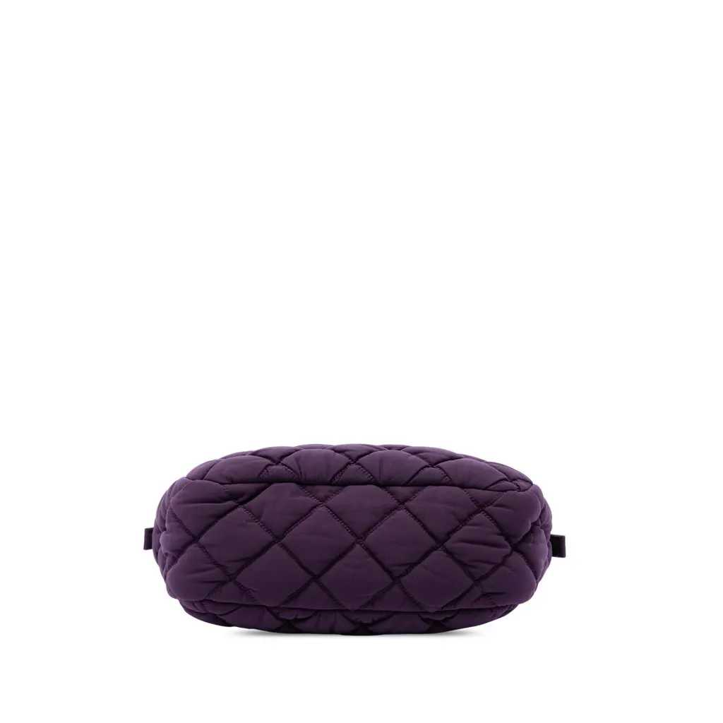 Chanel Quilted Nylon Bubble Shoulder Bag Purple Polyamide Very good - Inside View