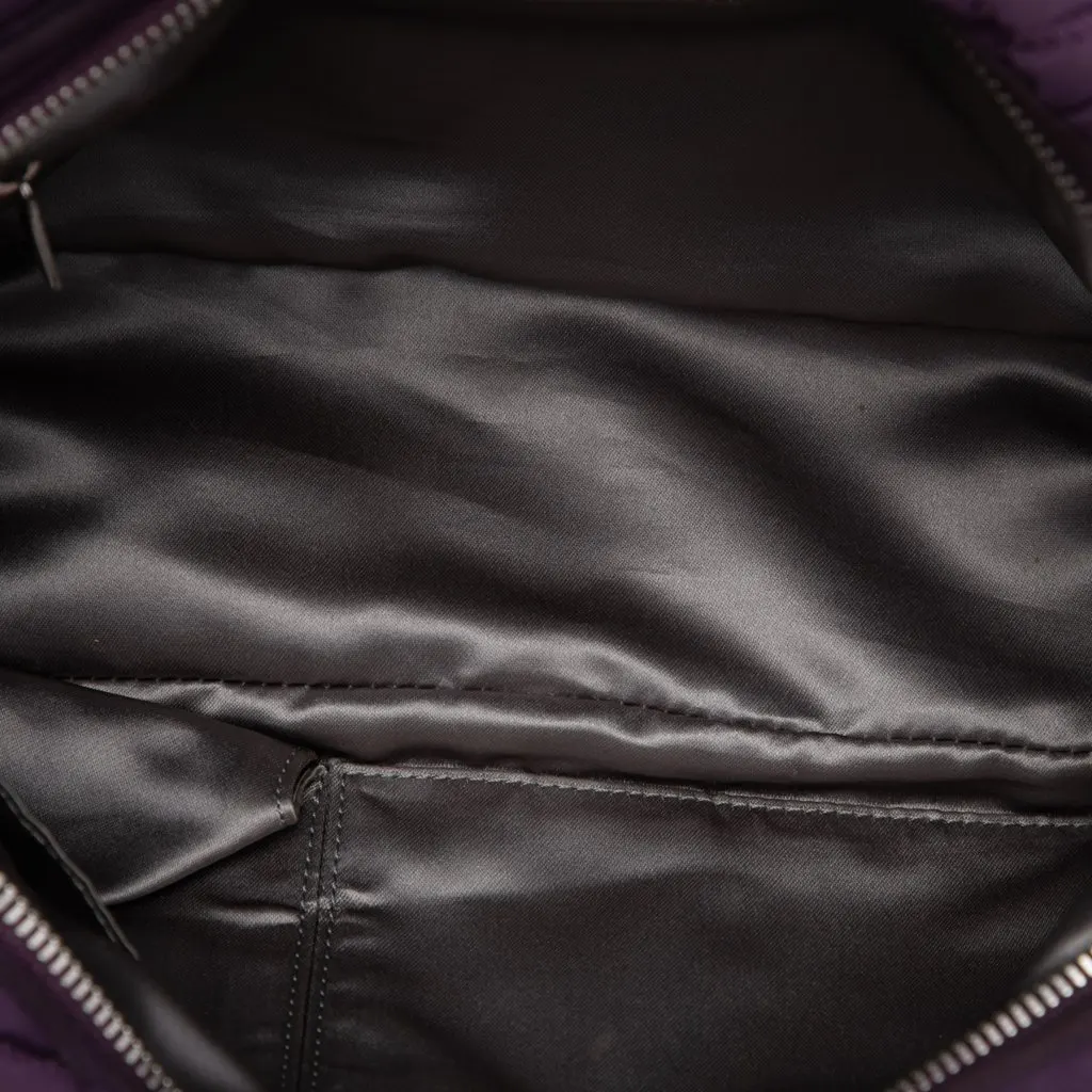 Chanel Quilted Nylon Bubble Shoulder Bag Purple Polyamide Very good - Model View