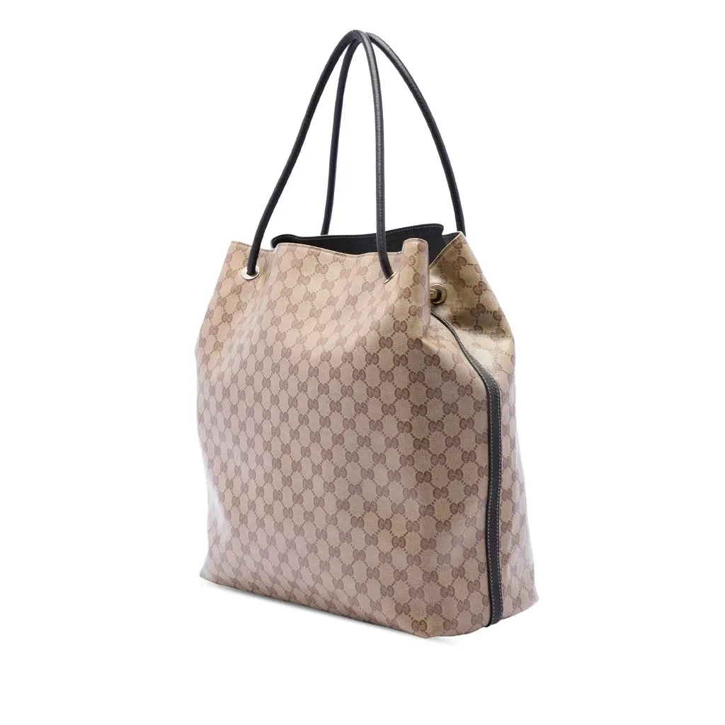 Gucci Large GG Crystal Gifford Tote Beige Very good - Back View