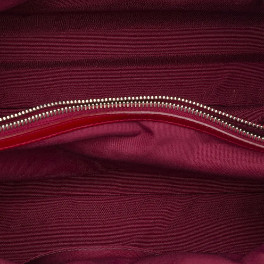 Dior Large Patent Cannage Lady Dior Soft Shopping Tote Red Leather Very good - Model View