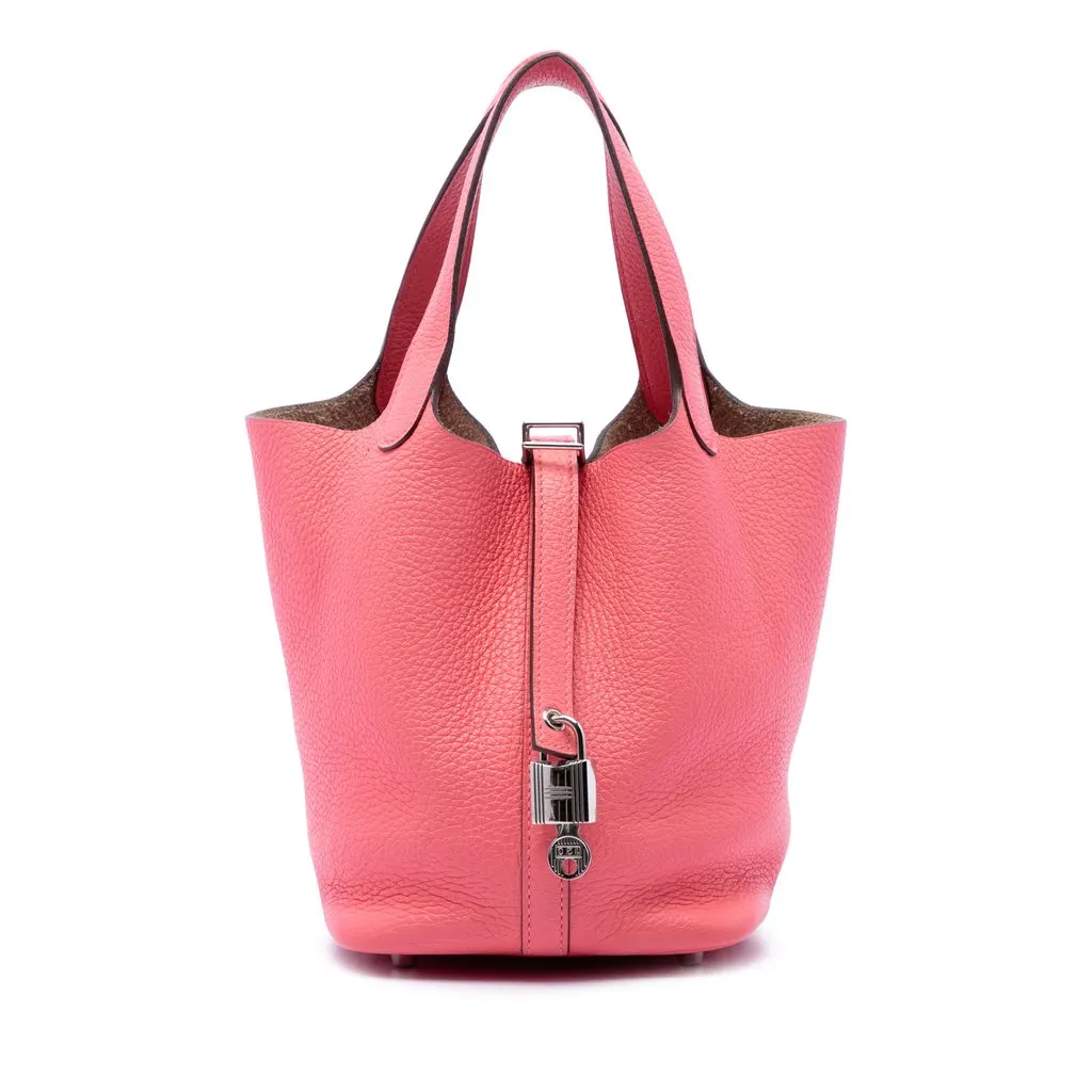 Hermès Clemence Picotin Lock 18 Pink Leather Very good - Front View
