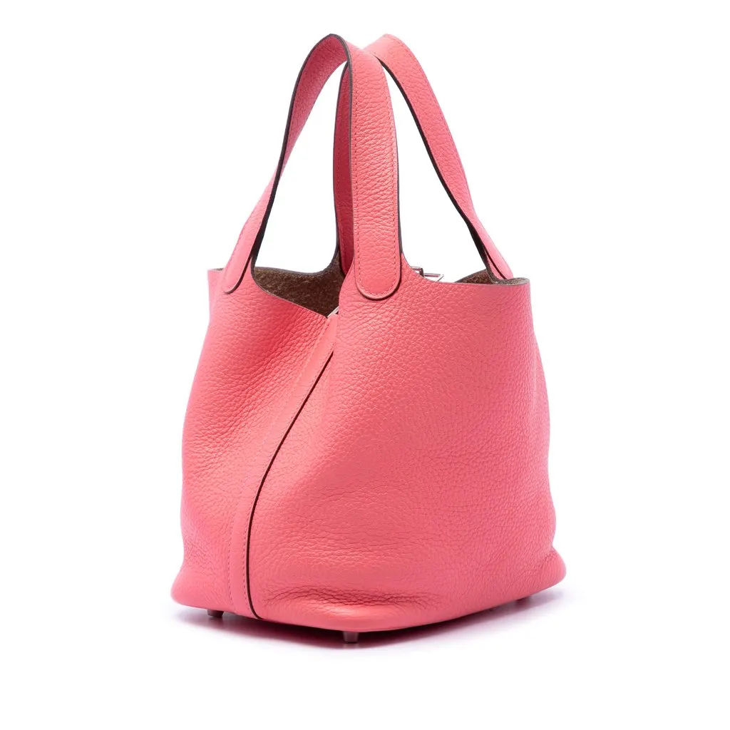 Hermès Clemence Picotin Lock 18 Pink Leather Very good - Back View