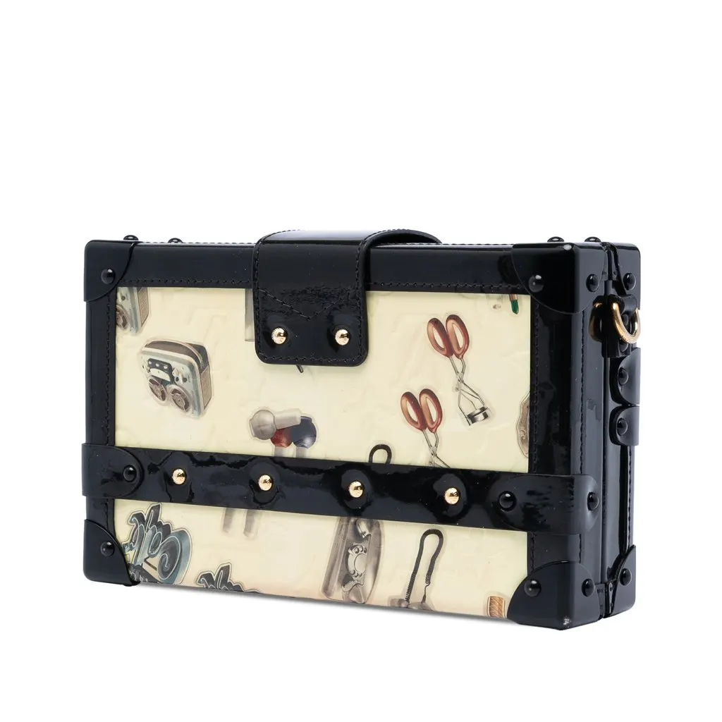 Louis Vuitton Monogram Vernis Stickers Petite Malle Beige Leather Good - Back View