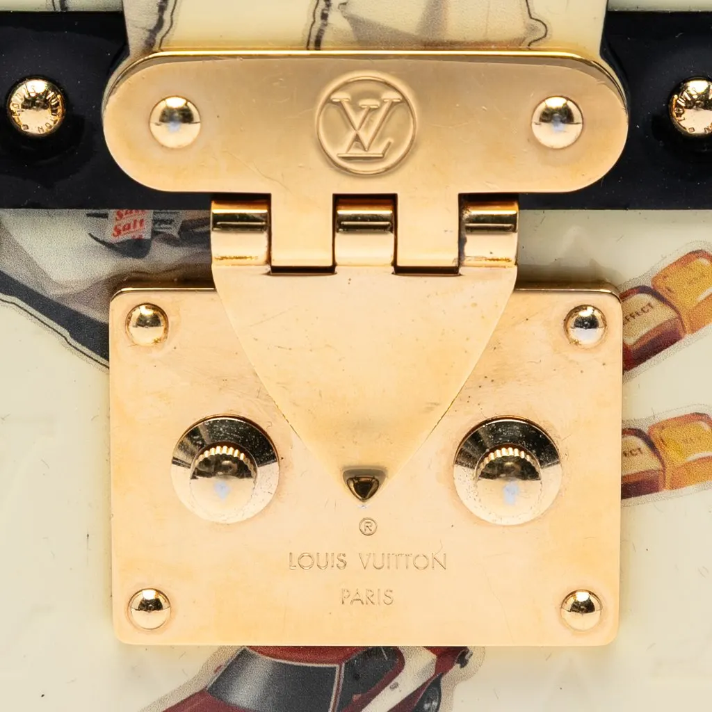 Louis Vuitton Monogram Vernis Stickers Petite Malle Beige Leather Good - Box View