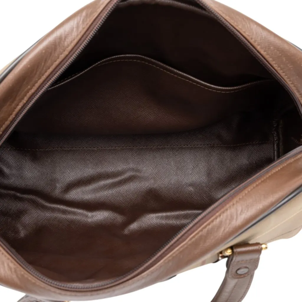 Burberry Vintage Check Canvas Handbag Brown Canvas Good - Model View