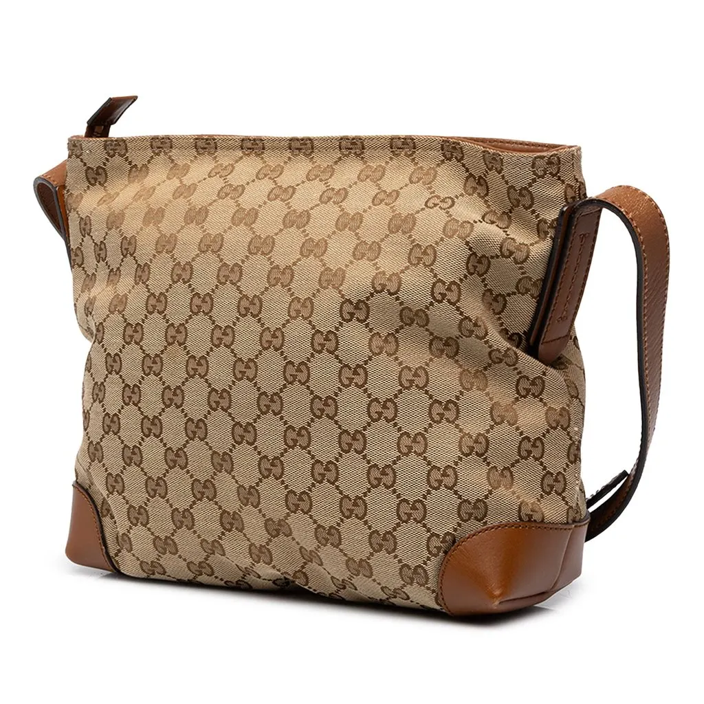 Gucci GG Canvas Web Crossbody Beige Canvas Very good - Back View