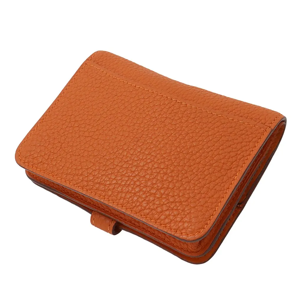 Hermès Togo Dogon Card Holder Orange Leather Very good - Back View
