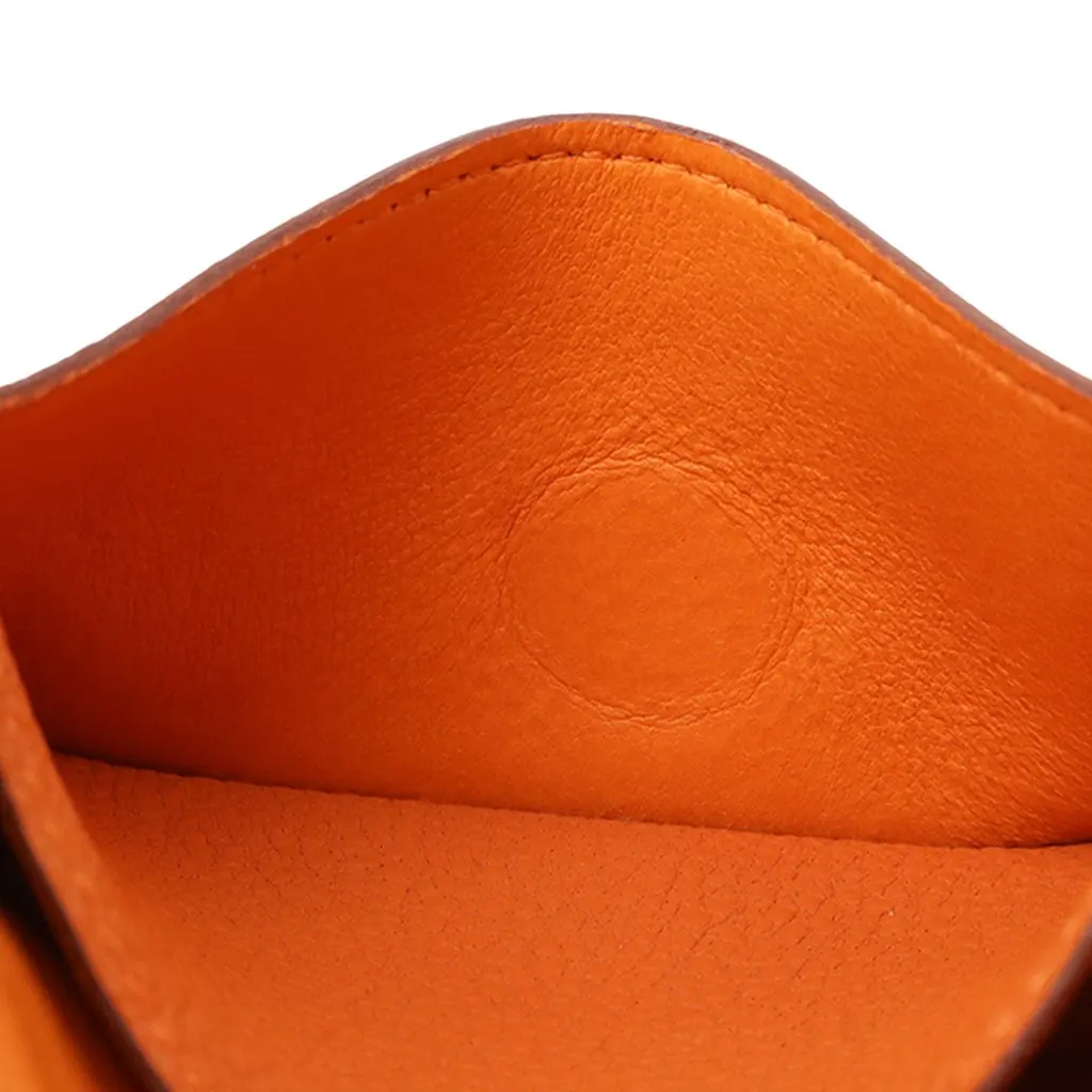 Hermès Togo Dogon Card Holder Orange Leather Very good - Box View