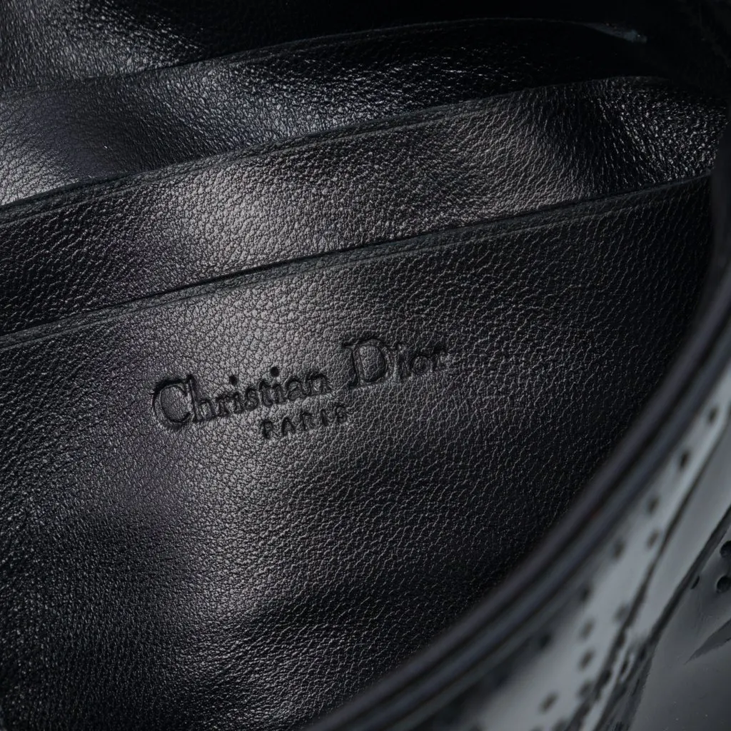 Dior Perforated Patent Cannage New Lock Ruffle Pouch Crossbody Black Leather Very good - Box View