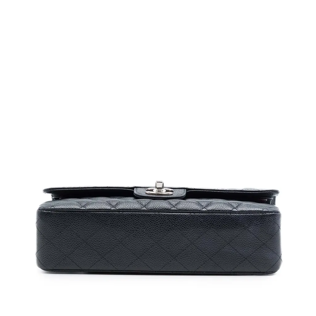 Chanel Medium Classic Caviar Double Flap Black Leather Very good - Inside View