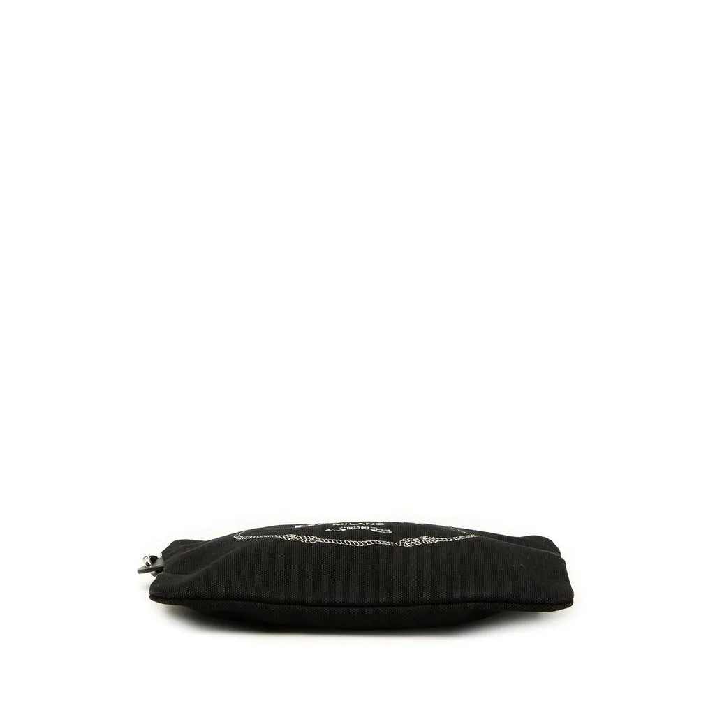 Prada Canvas Canapa Logo Wristlet Pouch Black Canvas Very good - Inside View