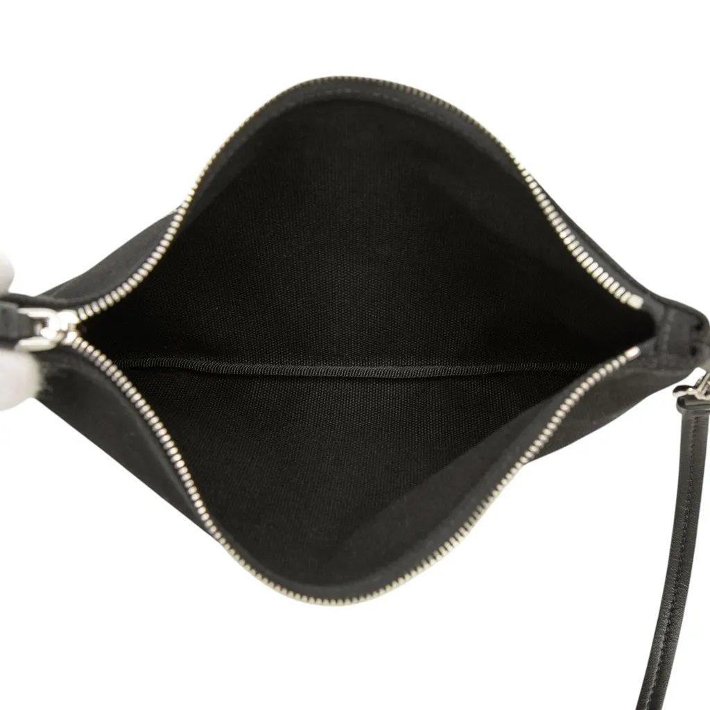 Prada Canvas Canapa Logo Wristlet Pouch Black Canvas Very good - Model View