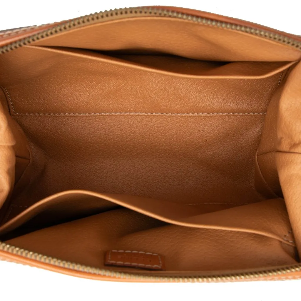 Celine Macadam Coated Canvas Cosmetic Pouch Brown Canvas Very good - Model View