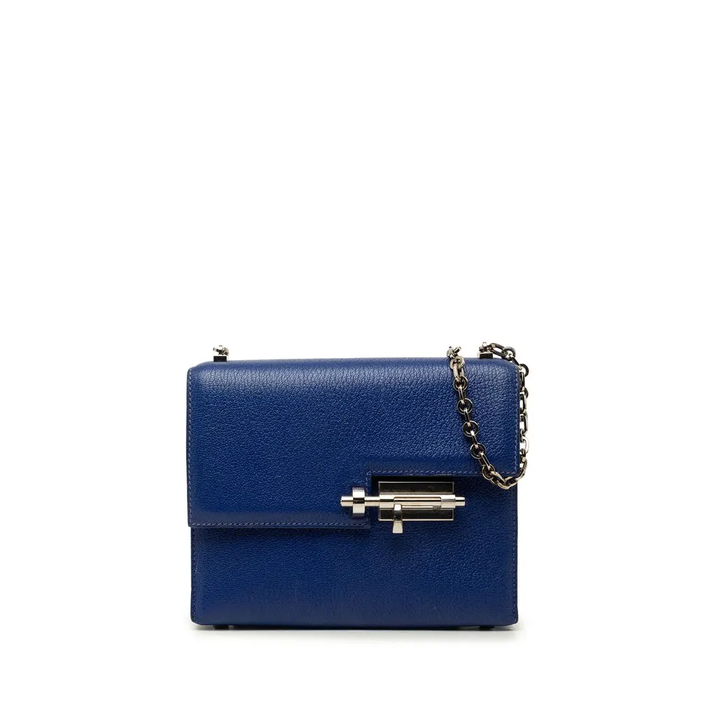 Hermès Mini Chevre Mysore Verrou Chaine Blue Leather Very good - Front View