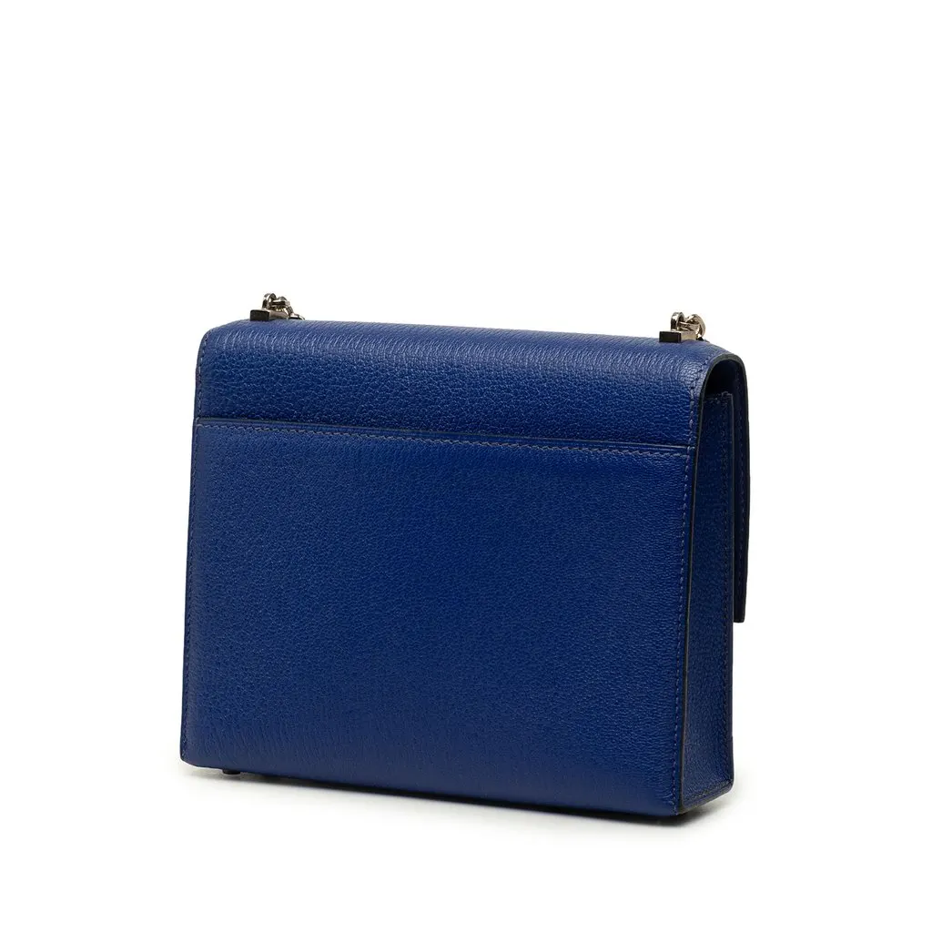 Hermès Mini Chevre Mysore Verrou Chaine Blue Leather Very good - Back View