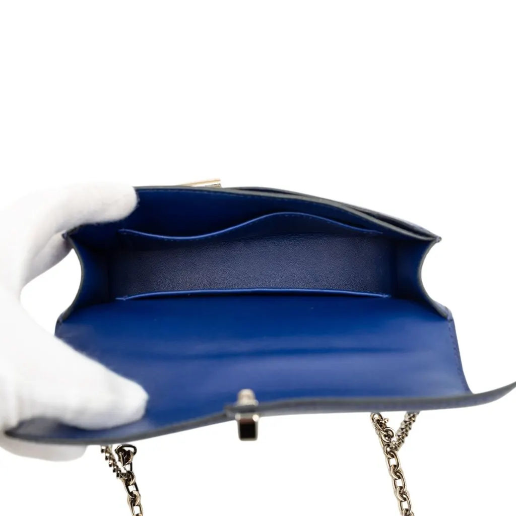 Hermès Mini Chevre Mysore Verrou Chaine Blue Leather Very good - Model View
