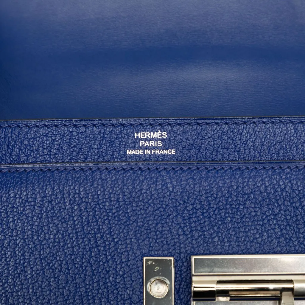 Hermès Mini Chevre Mysore Verrou Chaine Blue Leather Very good - Box View